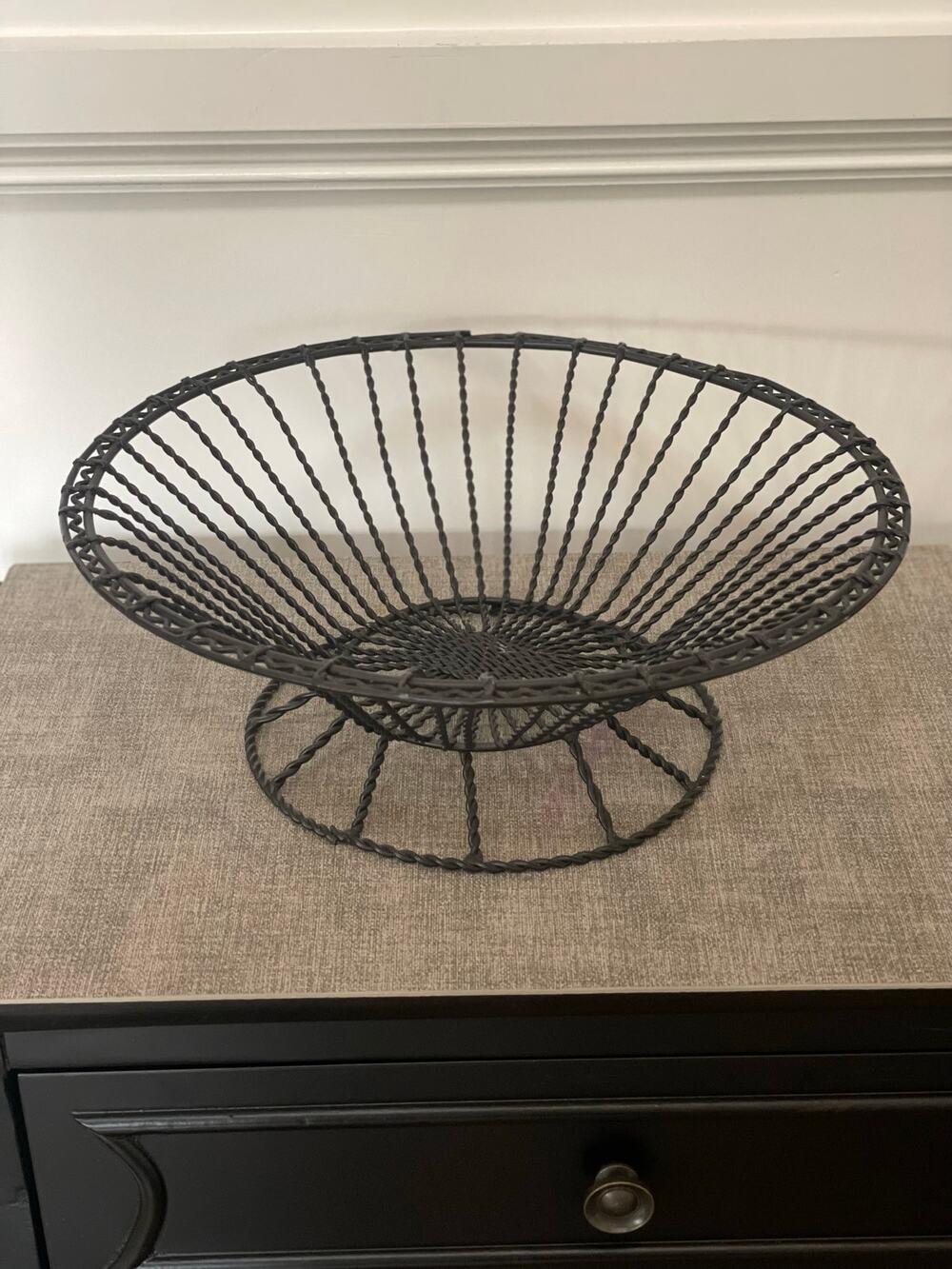 Black Metal footed basket